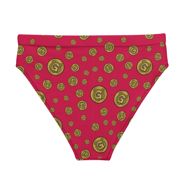 Gummi Red High Rise Recycled Bikini Bottom