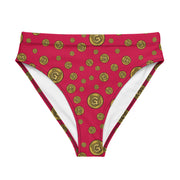 Gummi Red High Rise Recycled Bikini Bottom