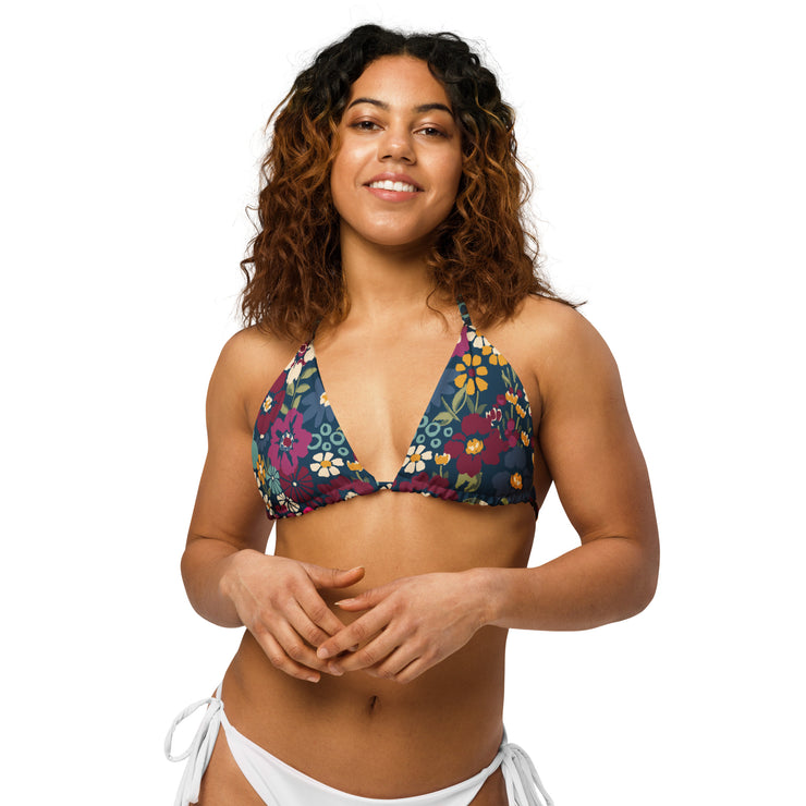 London Floral Recycled String Bikini Top