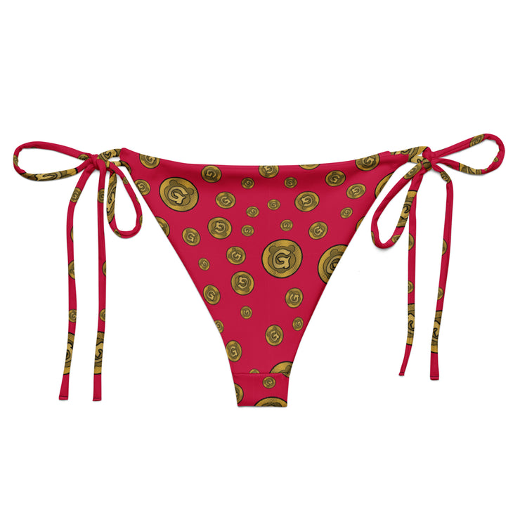 Gummi Red Recycled String Bikini Bottom