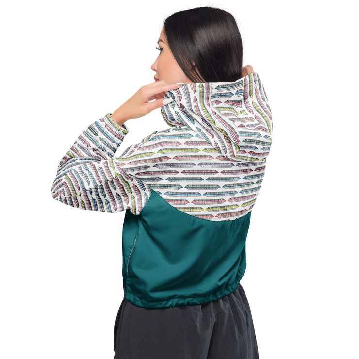 Teal Monorail Cropped Windbreaker