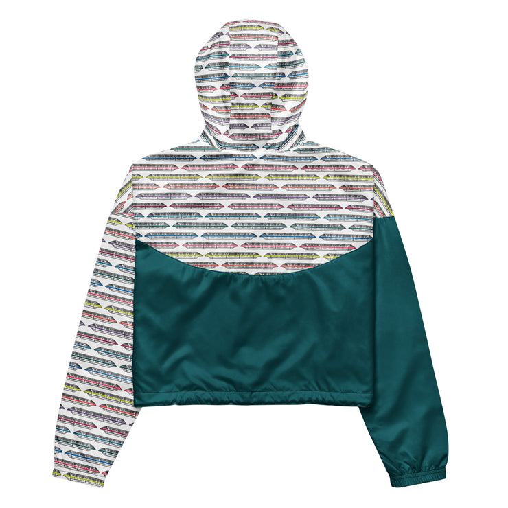 Teal Monorail Cropped Windbreaker