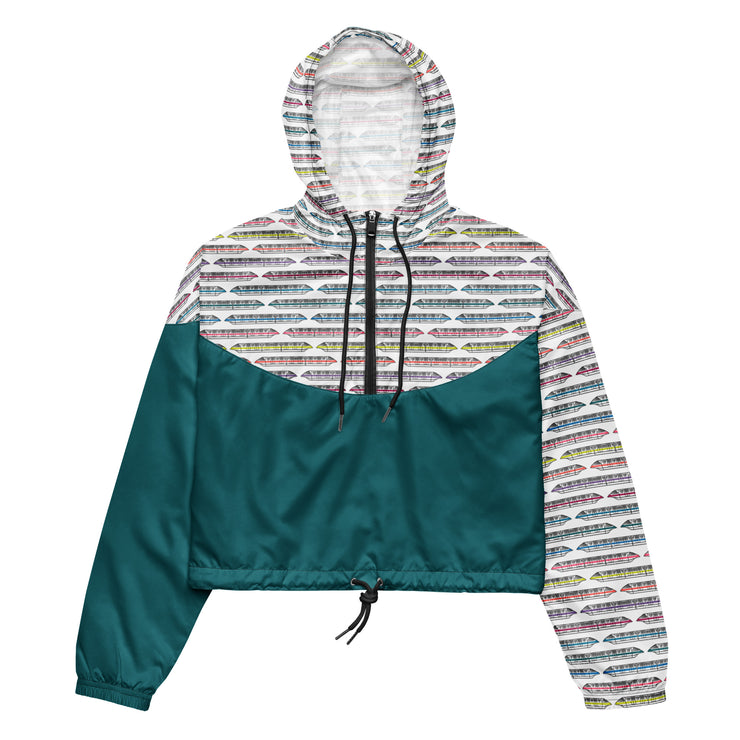 Teal Monorail Cropped Windbreaker