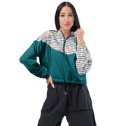 Teal Monorail Cropped Windbreaker