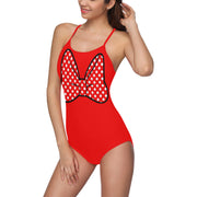 Bow Red Slip One Piece Swimsuit