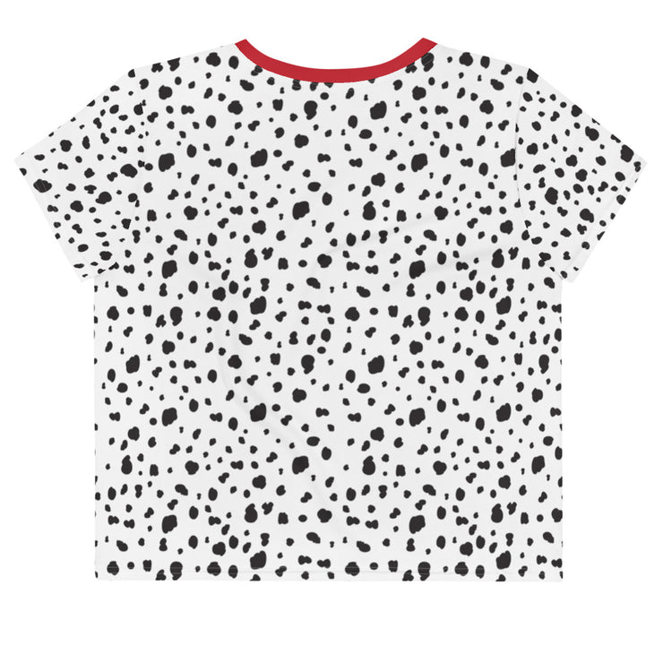 Dalmatian Crop T-Shirt With Red Trim
