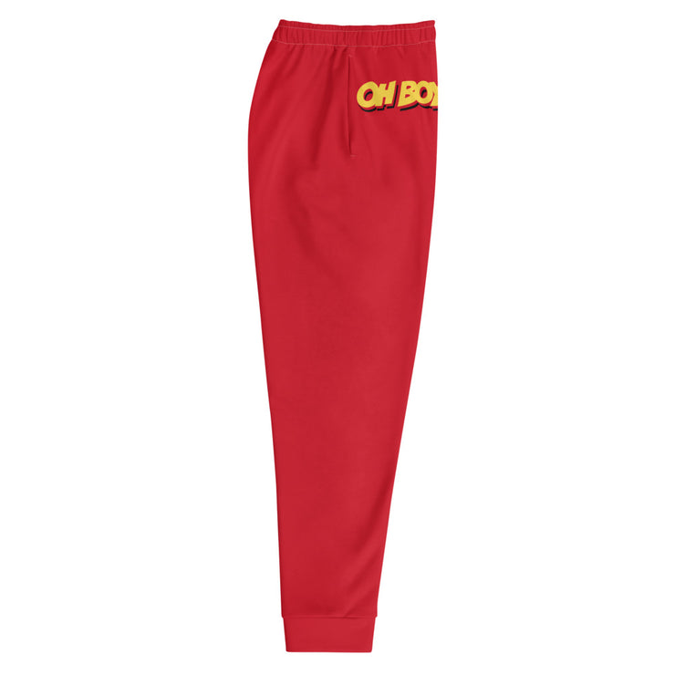 Oh Boy! Signature Mens Red Joggers