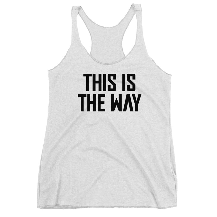 This Is The Way Womens White & Black Racerback Tank Top