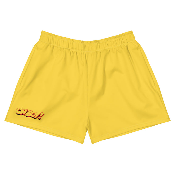 Oh Boy! Signature Yellow Womens Athletic Short Shorts